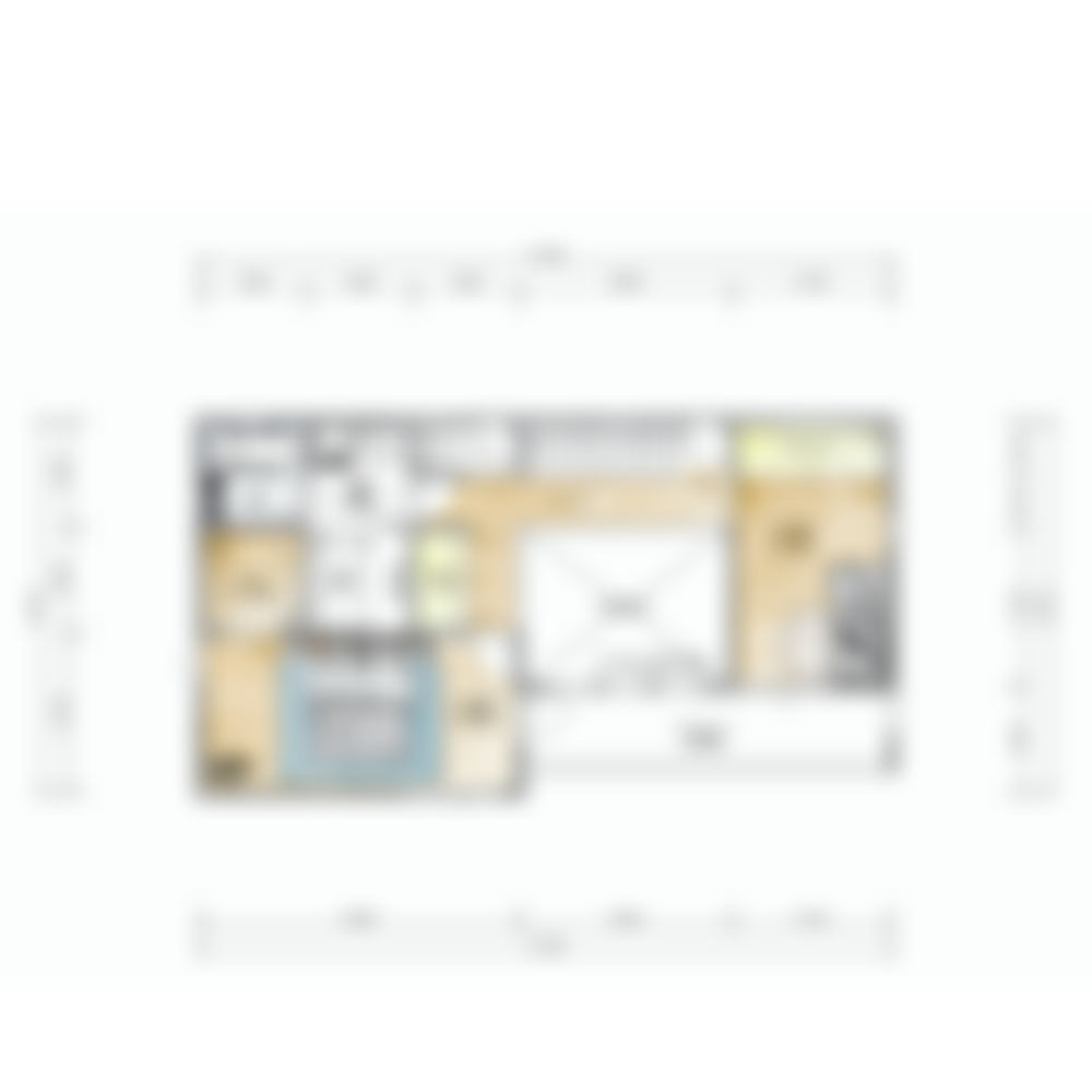 [36坪 2LDK] 共有空間にも適度な距離感、快適なパーソナルスペースを保つLDKの家の間取り図　2階の画像