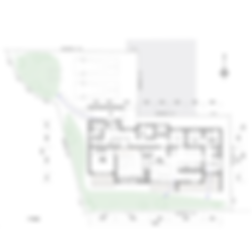 [36坪 4LDK] スキップフロアの空間を楽しむ、自然の中で伸びやかに過ごすアウトドア派の家の間取り図　配置図の画像