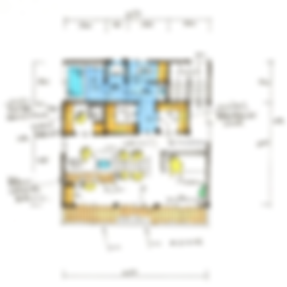 [24坪 3LDK] 廊下の少ないコンパクトな生活動線、バルコニーと繋がる明るい2階LDKの家の間取り図　2階の画像