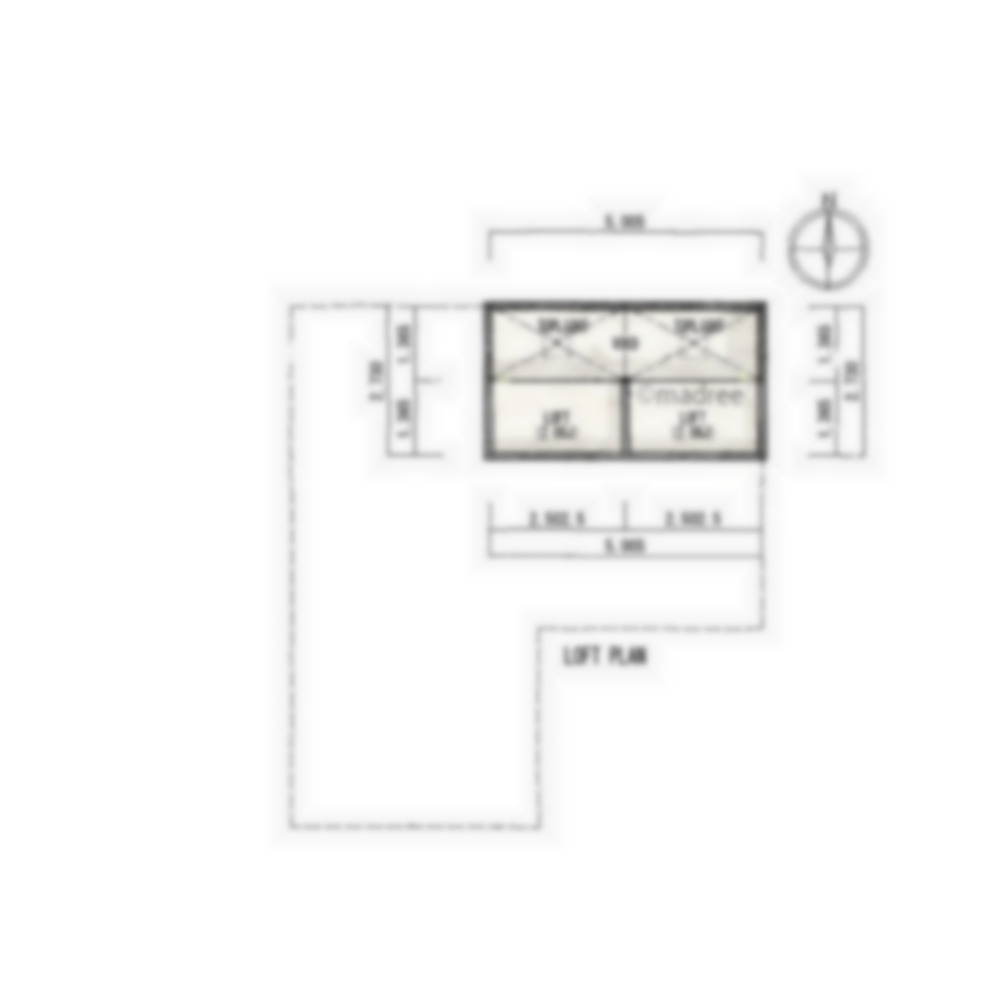 [39坪 2LDK] 複数の空間から近道できる、開放的なLDKから流れるように家事をこなせる家の間取り図　3階の画像