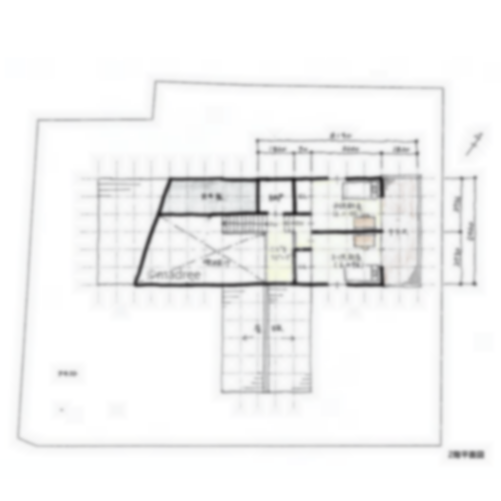 [41坪 4LDK] 家事と身支度がはかどる裏動線、将来平屋のように使えるL字型の家の間取り図　2階の画像