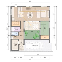 住宅密集地でも日の当たる明るく開放的な空間で暮らしも趣味も楽しめる家