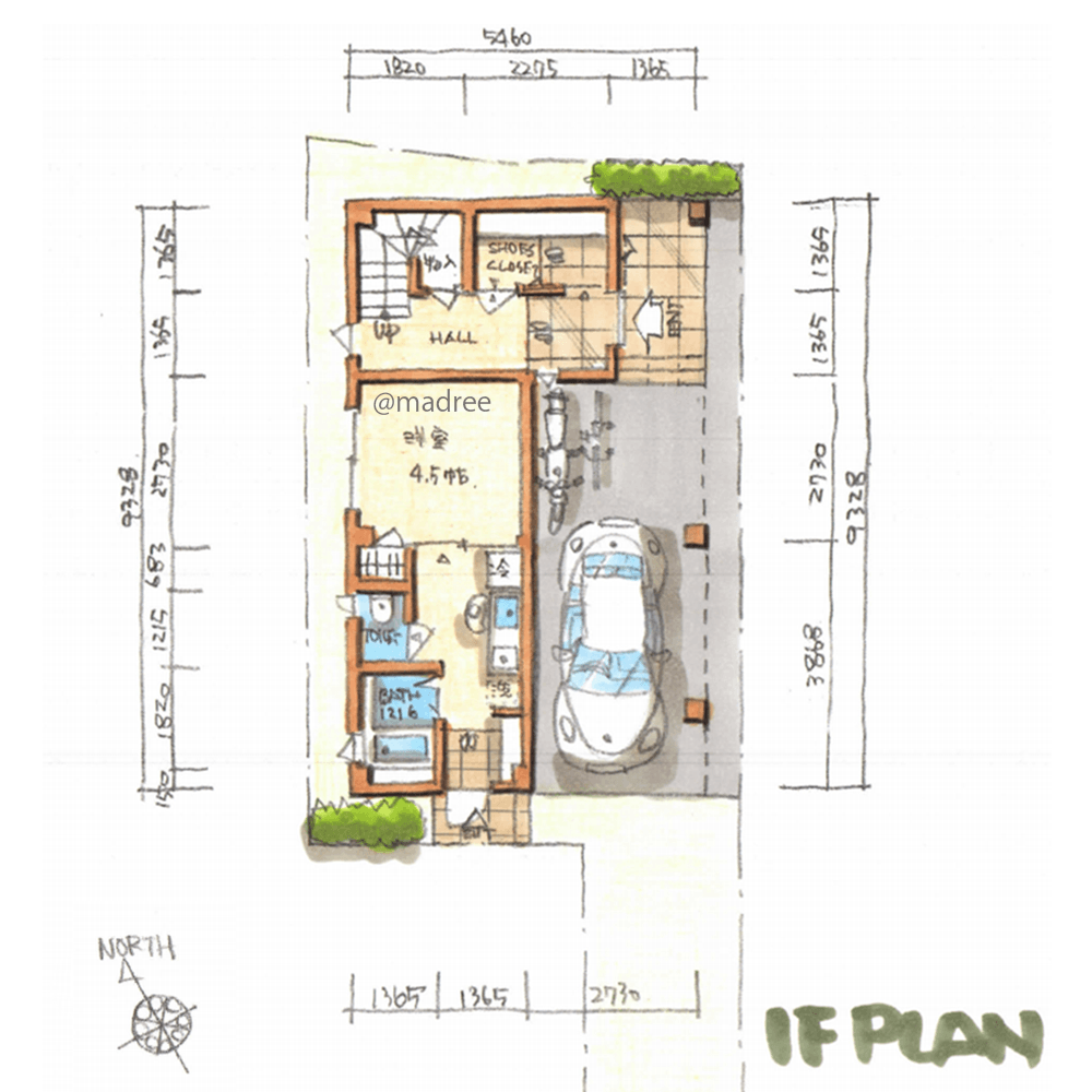 [39坪 パントリー] 屋上バルコニーでアウトドア楽しむ、投資目的とした賃貸併用住宅の間取り図　1階の画像